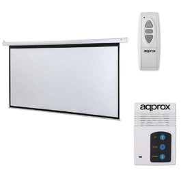 Approx Pantalla de Proyección Eléctrica Motorizada 104" 16:9 APPP120E con Mando IR, para Cine en Casa y Sala Conferencias